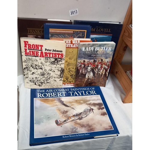 2013 - A selection of books on military artwork including Robert Taylor etc