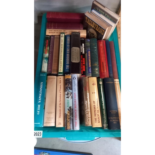 2023 - A box of books on French military interest including Napoleon etc