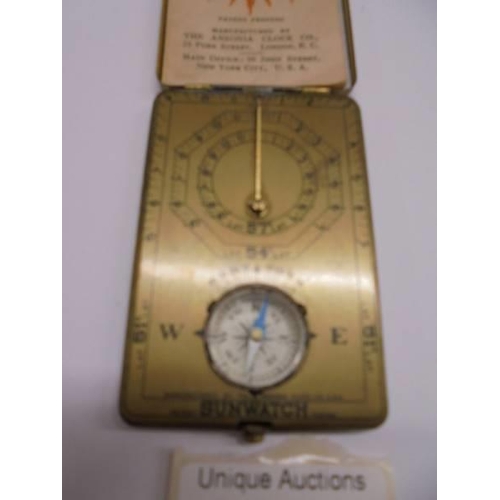 1060 - An Ansonia Clock Co., USA 'Sunwatch' with instructions.