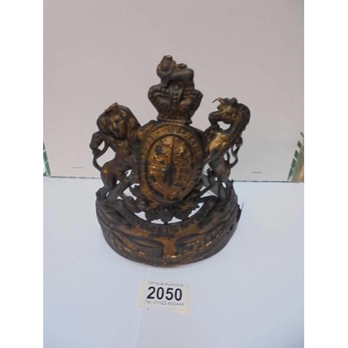 2050 - An old brass safe plate made in to a crown.