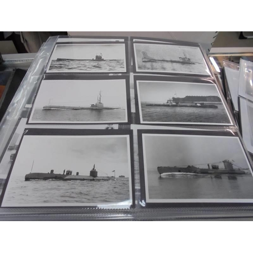 2078 - A large collection of approximately 1000 battleship & submarine related postcards in four albums and... 