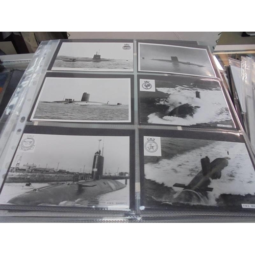 2078 - A large collection of approximately 1000 battleship & submarine related postcards in four albums and... 