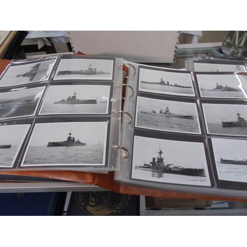 2078 - A large collection of approximately 1000 battleship & submarine related postcards in four albums and... 