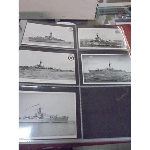 2078 - A large collection of approximately 1000 battleship & submarine related postcards in four albums and... 