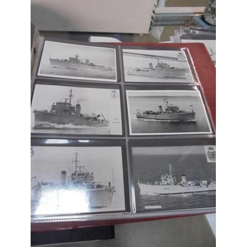 2078 - A large collection of approximately 1000 battleship & submarine related postcards in four albums and... 