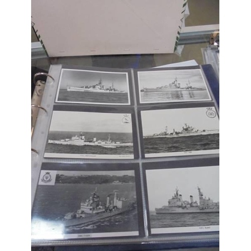 2078 - A large collection of approximately 1000 battleship & submarine related postcards in four albums and... 