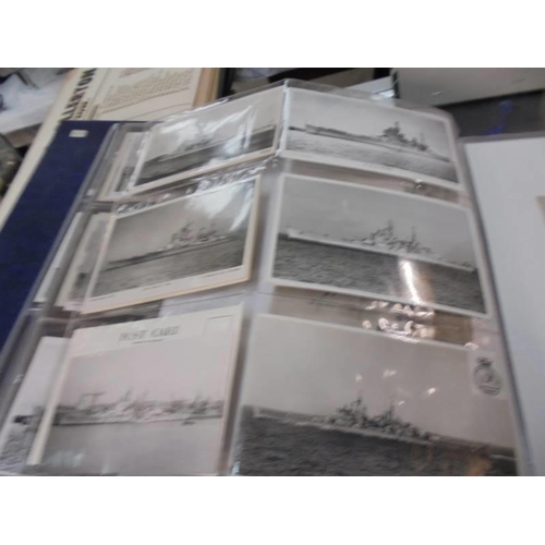 2078 - A large collection of approximately 1000 battleship & submarine related postcards in four albums and... 