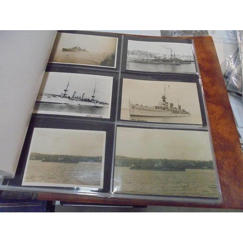 2078 - A large collection of approximately 1000 battleship & submarine related postcards in four albums and... 