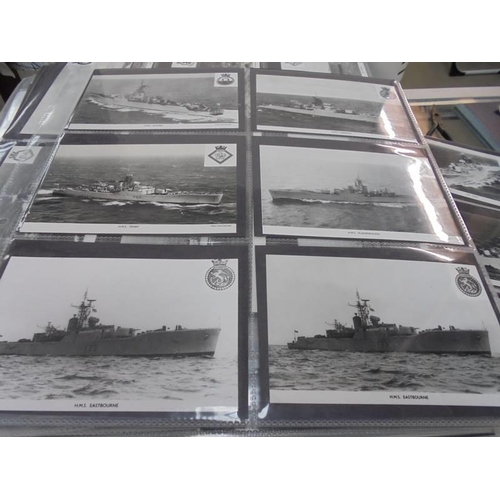 2078 - A large collection of approximately 1000 battleship & submarine related postcards in four albums and... 