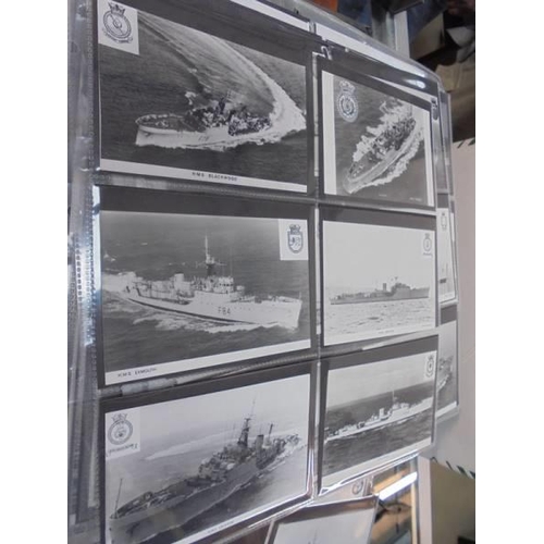 2078 - A large collection of approximately 1000 battleship & submarine related postcards in four albums and... 