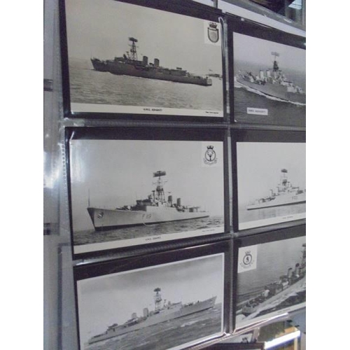 2078 - A large collection of approximately 1000 battleship & submarine related postcards in four albums and... 