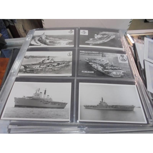 2078 - A large collection of approximately 1000 battleship & submarine related postcards in four albums and... 