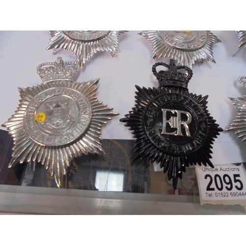 2095 - Twelve large police badges for various constabularys.