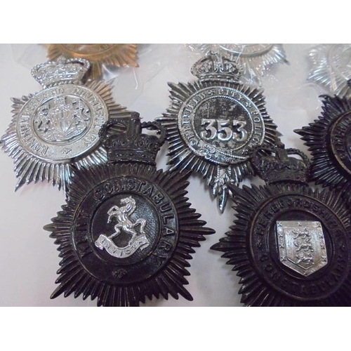 2097 - Fifteen large police badges for various constabularys.