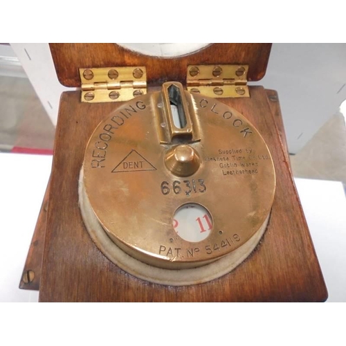 2098 - A wood cased recording clock by Magneta Time Co., Ltd., Goblin Works, Leatherhead.