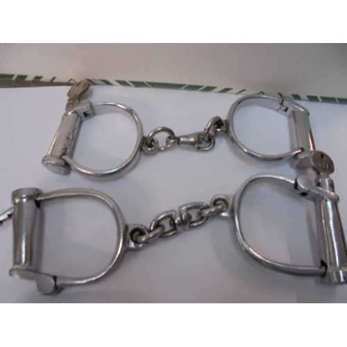 2101 - Three sets of hand cuffs with keys.