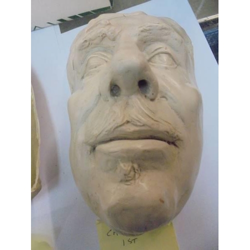 2110 - Three replica death masks - Oliver Cromwell, Charles 1 and one of Cromwells generals.