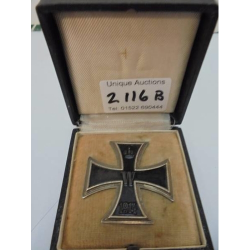 2116B - An Iron cross badge dated 1914.