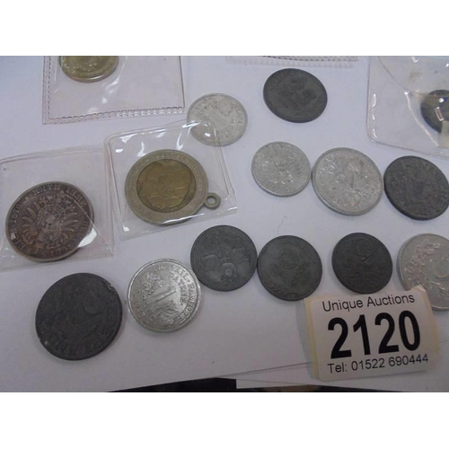 2120 - A collection of old coins and medals.