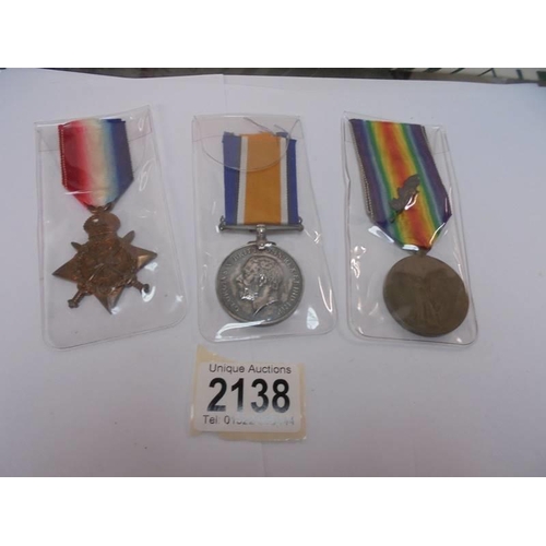 2138 - Three WW1 medals for Capt W Eddington.