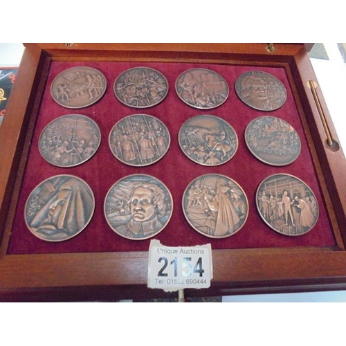 2154 - A cased set of twelve English Civil War coins.