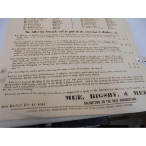 2169 - An 1845 Rufford & Ollerton Associations conviction of offenders sheet.