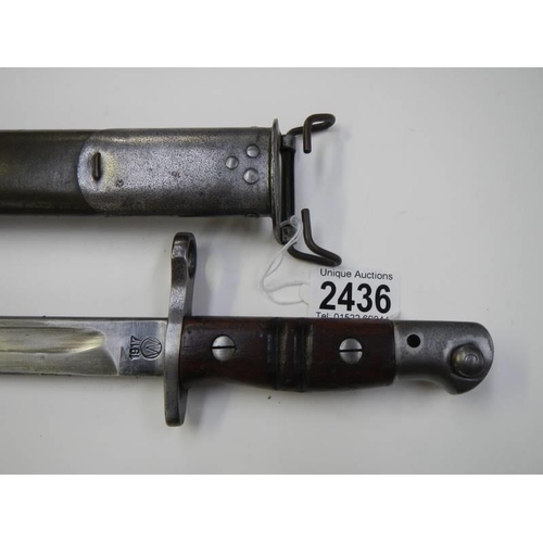 2436 - A 1917 US bayonet.