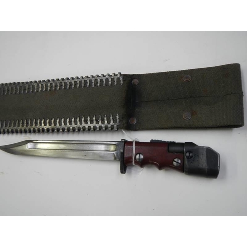 2443 - A No.7 Mk1/L bayonet by Elkington (sight ring removed) in period scratch made scabbard.