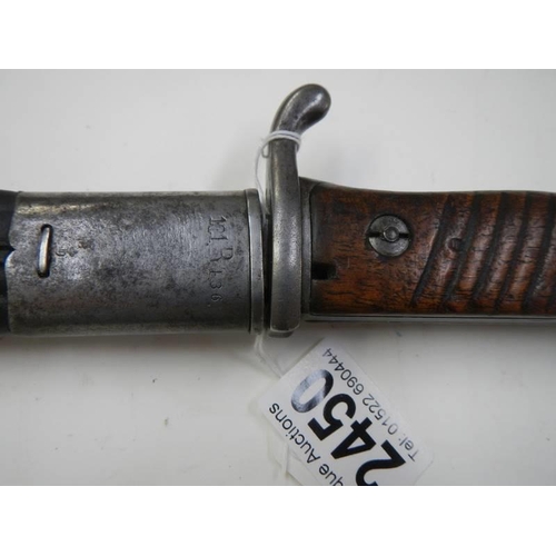 2450 - A German S98 Erflat bayonet.