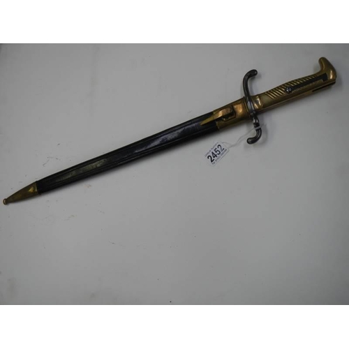 2452 - A Simson & Co., SOHL bayonet stamped P.R.8 4618 with scabbard, blade length .