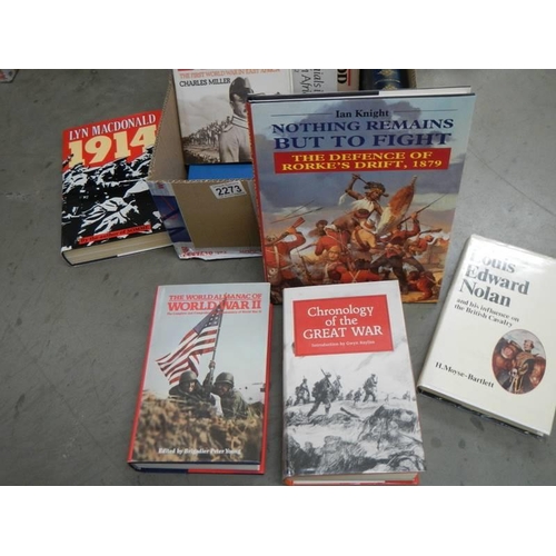 2273 - A box of battle related and other books.