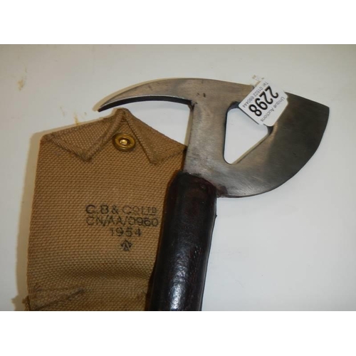 2298 - Possibly a WW2 fire service axe or an RAF escape/rescue axe