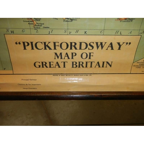 2325 - A Pickfords Heavy Haulage service wall map.