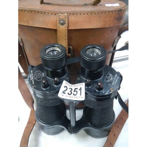 2351 - A cased set of Bino Prism No.5 binoculars, O.S 419 MA, Reg. No. 107427