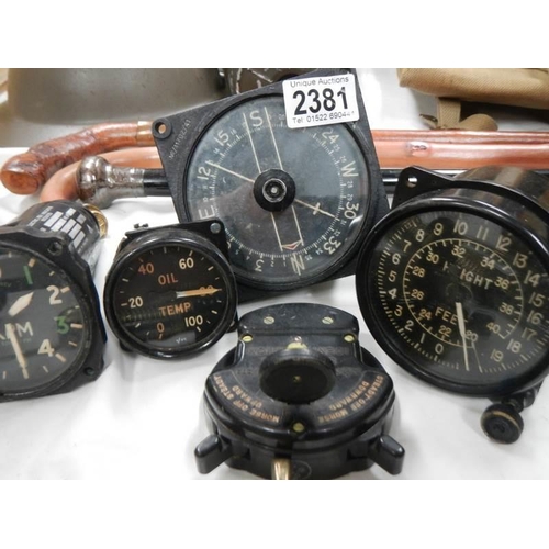 2381 - A quantity of aircraft gauges.