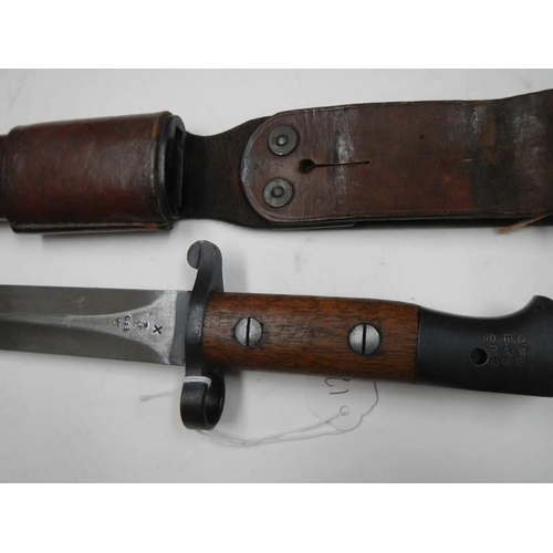 2457 - An English bayonet by EFD dated 1903 with scabbard and frog.