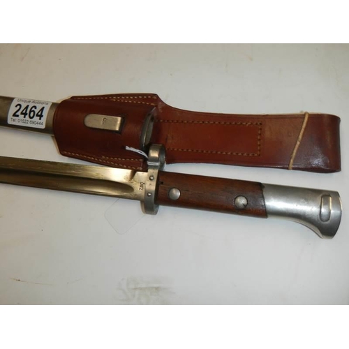 2464 - A Czech CSZ Mauser bayonet with scabbard and frog.