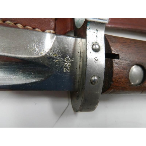 2464 - A Czech CSZ Mauser bayonet with scabbard and frog.