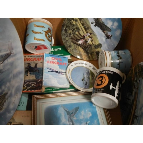 2512 - A mixed lot of ceramic boxes, mugs, aircraft related ceramics etc.