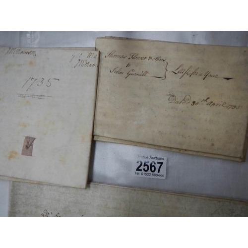 2567 - A quantity of 18th century documents.