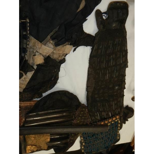 2594 - A mid Eido Samurai composite armour comprising a Sujiba chi Kabuto and black lacquered Mempo detacha... 