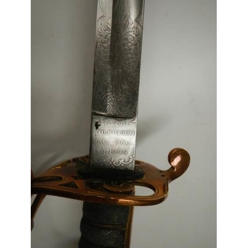 2599 - A ceremonial Officers sword with a shagreen grip