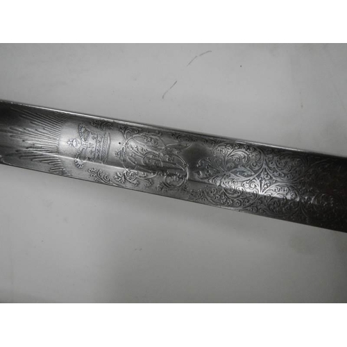 2599 - A ceremonial Officers sword with a shagreen grip