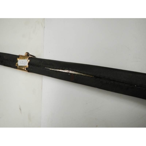 2600 - An early sword with brass hilt and in scabbard. COLLECT ONLY.