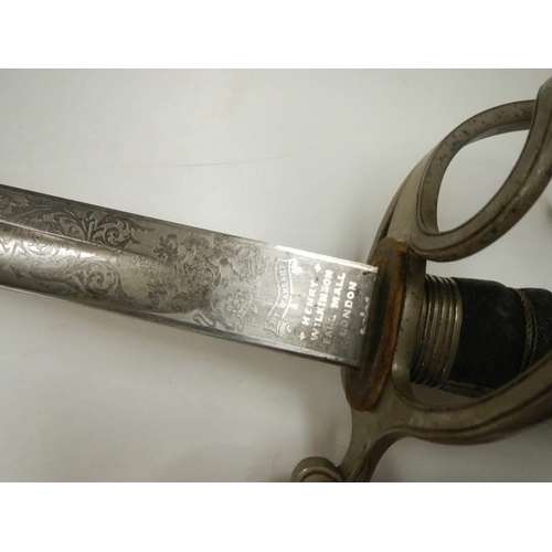 2601 - An early sword with shagreen grip in leather scabbard. COLLECT ONLY.