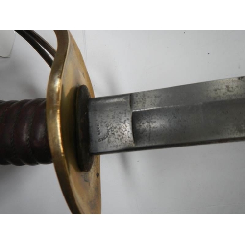 2603 - A US 1865 Sabre with brass hilt and leather grip, COLLECT ONLY.