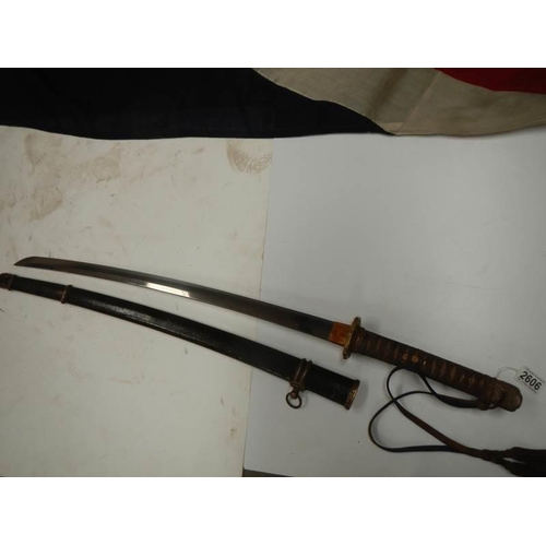 2606 - An early Japanese Samurai sword with shagreen hilt, COLLECT ONLY.