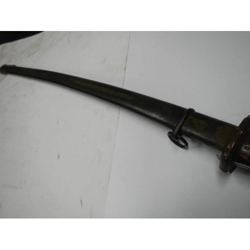 2608 - An early Japanese Samurai sword with metal hilt, No.131043. COLLECT ONLY.