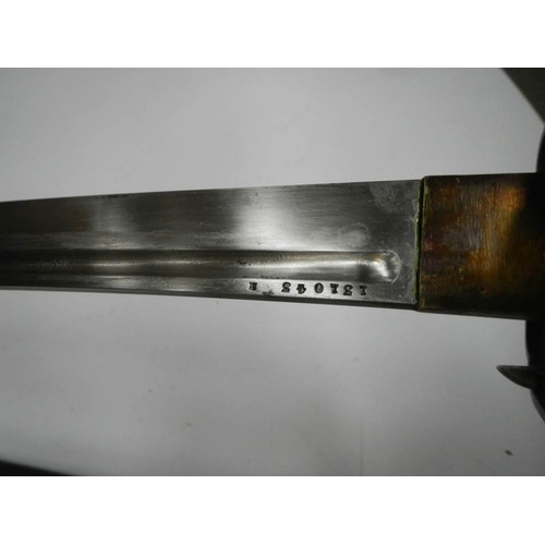 2608 - An early Japanese Samurai sword with metal hilt, No.131043. COLLECT ONLY.