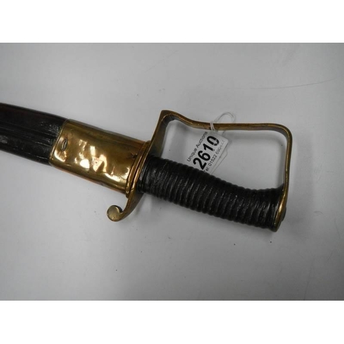 2610 - A Victorian Sabre in leather scabbard, COLLECT ONLY.